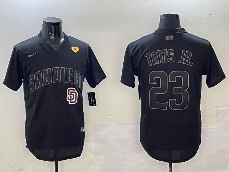 Men 2025 San Diego Padres #23 Tatis jr Black Throwback Nike MLB Jersey style 7121
